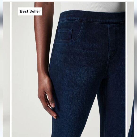 SPANX Jean-ish Ankle Leggings in Twilight Rinse Dark Wash Size S - Picture 3 of 16